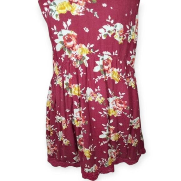 CHLOE K BURGUNDY FLORAL DRESS SZ.S EUC. - Picture 2 of 8